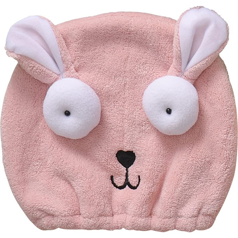 Qchomee Hair Drying Towels Wrap, Kids Microfiber Bath Shower Head Towel, Girls Quick Dry Hair Turban Cap Wrap Elastic Highly Absorbent Fast Magic Dryer Hat Pink for Long Short Hair