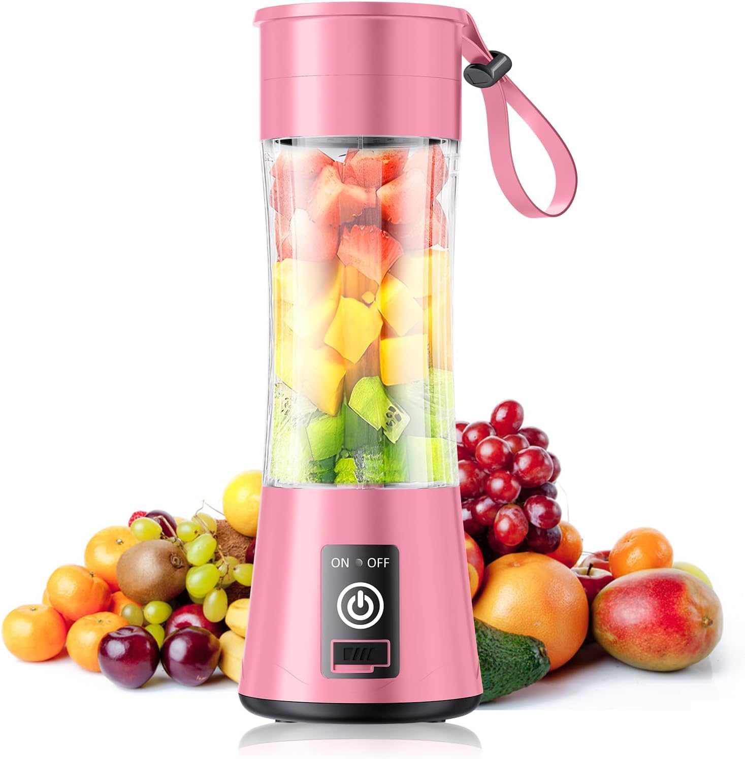 Photo 1 of Personal Cordless Travel Blender for Smoothies - 380ML BPA-Free Portable Juicer, MIni Size for Travel with 6 Stainless Steel Blades, for Quickly Squeezed for Office/Picnic