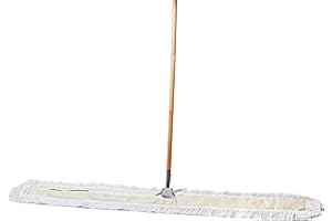TIDY TOOLS Commercial Dust Mop & Floor Sweeper, 60 in. Dust Mop for Hardwood Floors, Cotton Mop Head, Wooden Broom Handle, Industrial Dry Mop for Floor Cleaning & Janitorial Supplies