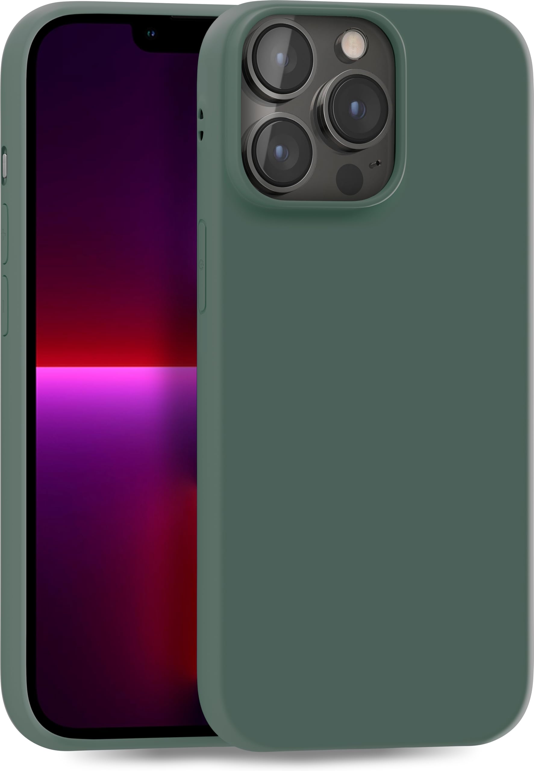 MyGadget TPU Case for iPhone 13 Pro - [ Camera Protection & Anti Fingerprint ] - Silicone Cover with Soft Touch & Anti Scratch Shell - Matte Olive Green