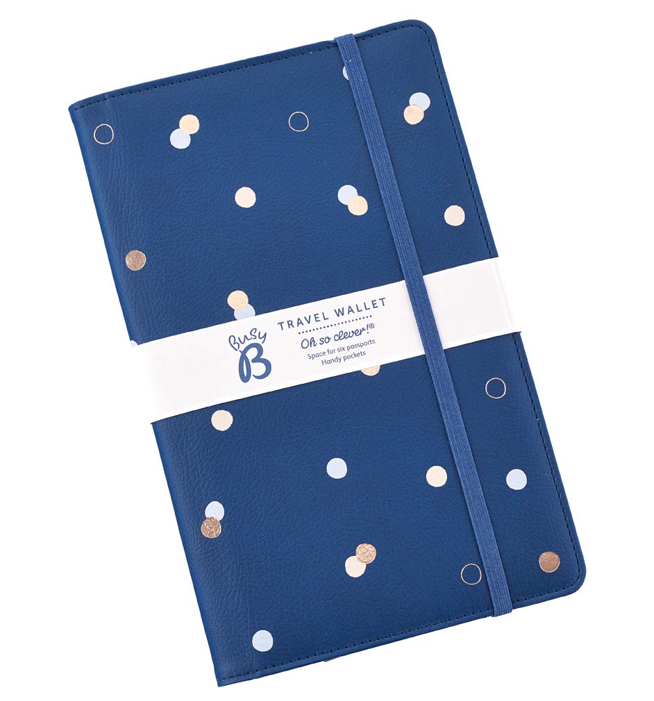 Busy B Travel Wallet - Beautiful Faux Leather Wallet with Space to Store up to 6 passports