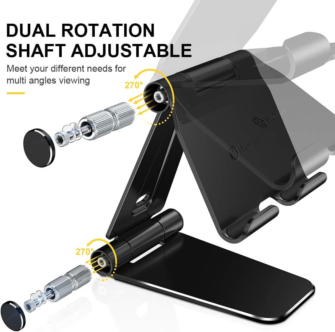Humixx Tablet Stand, Dual Adjustable Phone Stand [Sturdy No-Slip/Shaking] Foldable Holder Dock Compatible with iPad Pro 12.9 Mini Air Samsung Galaxy Kindle Fire Nintendo Switch Pad 4-13 Inch Tablets: Home Audio & Theater