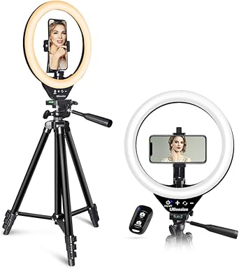UBeesize 10 LED Ring Light With Stand And Phone Holder