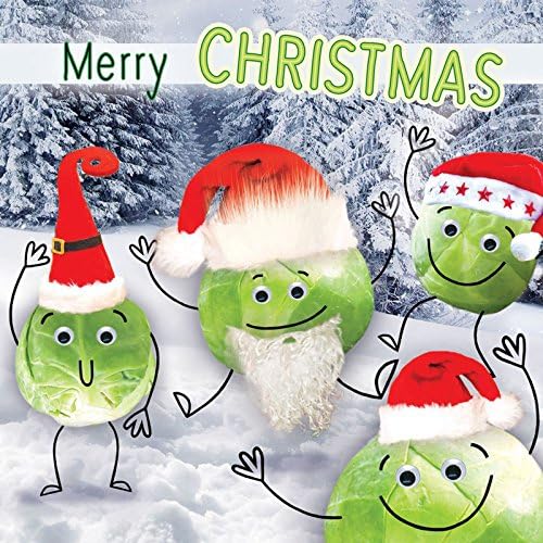 Brussel Sprouts Christmas Card - Fluff & Goggly Eyes