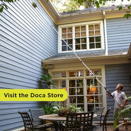 thumbnail image 2 of DOCAZOO 12-Foot Telescoping Extension Pole With Hard Bristle Brush - For Windows, Siding & High Reach Cleaning 2 of 12