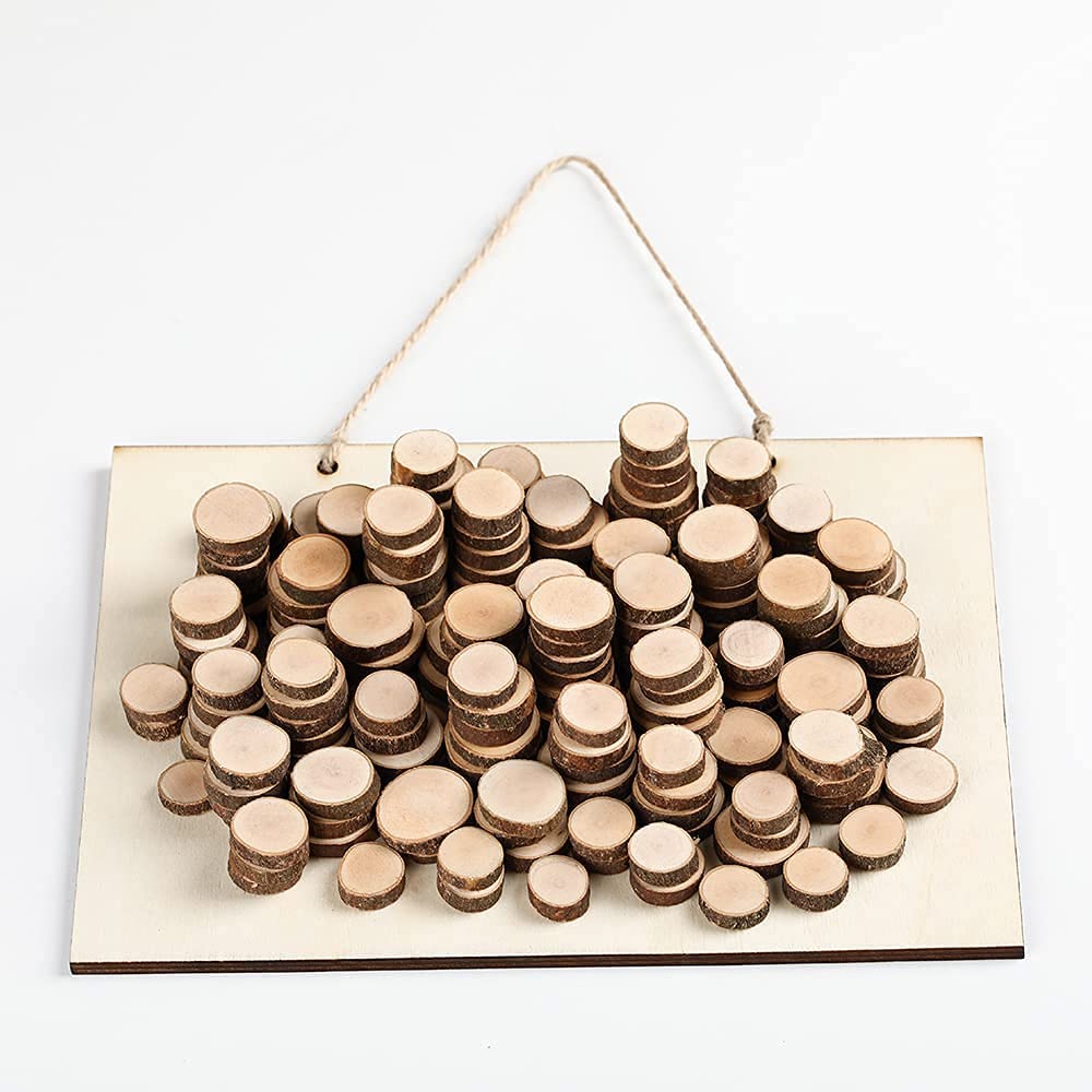 Wood Slices Tiny Log Slices Unfinished Natural 100pcs Kids Crafts Painting Toys DIY Wedding Home Centerpieces 1.5-2.5cm