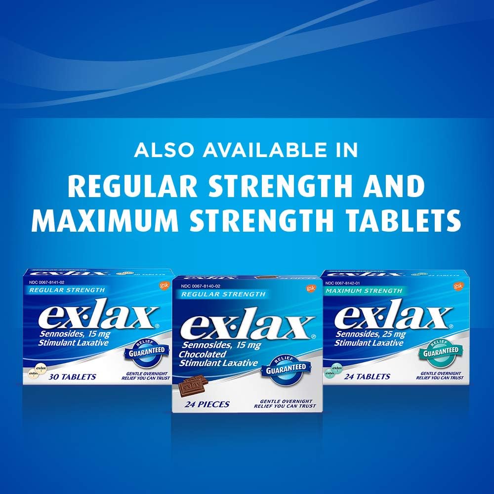 Ex-Lax Regular Strength Stimulant Laxative Chocolated Pieces, 48 count: Health & Personal Care