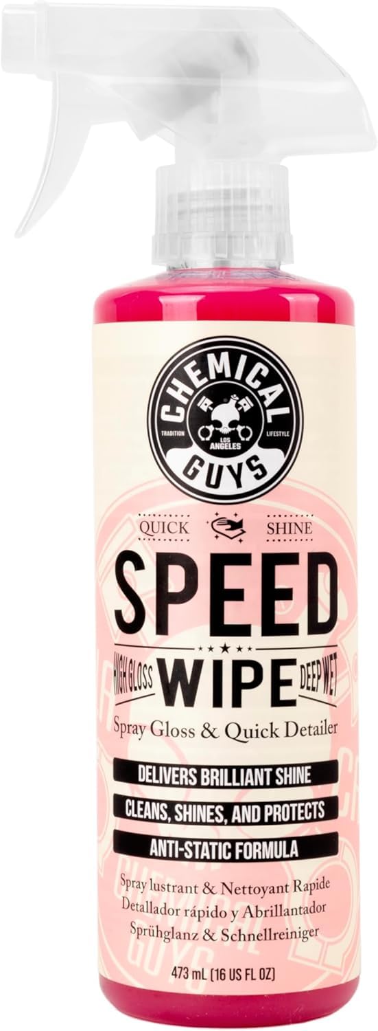 Chemical Guys Speed Wipe Quick Detailer - High Gloss, Streak-Free Shine for Cars, Trucks, Motorcycles, RVs, and More, Safe on Paint, Glass, Wheels, and Trim, Cherry Scent, 16 fl oz