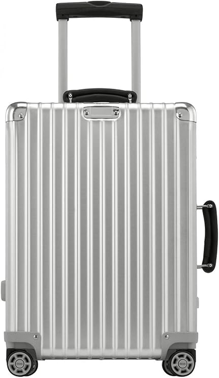 silver luggage