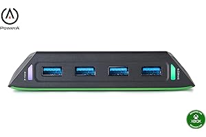 PowerA 4-Port USB 5Gbps Hub for Xbox Series X|S, USB 3.2, AC Powered, weighted base, officially licensed