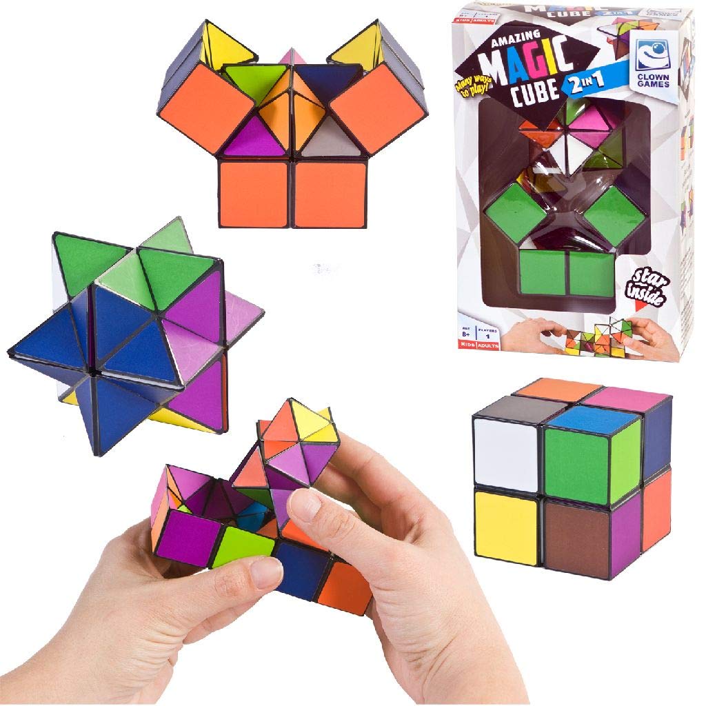 Unbekannt Clown Games - Magic Puzzle Cube 2-in-1, 2 Cubes in Different Sizes - 1 Set
