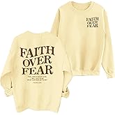 OCURHU Christian Sweatshirts for Women Jesus Faith Pullover Bible Verse Inspirational Long Sleeve Graphic Shirt