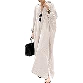 chouyatou Women's Casual Long Sleeve Button Down Loose Striped Cotton Maxi Shirt Dress