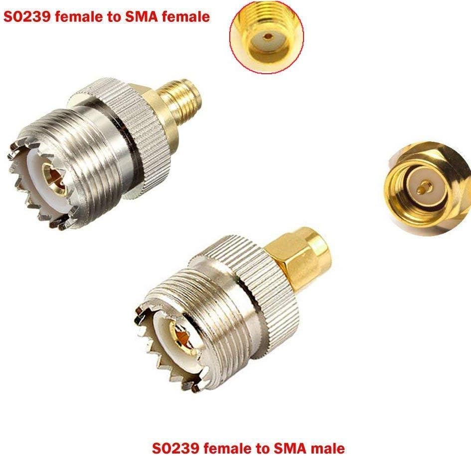 YILIANDUO SMA to UHF Connector Kit, 2 Set RF Coaxial Adapter, SMA to UHF PL259 SO239 Mount Connector - Image 5