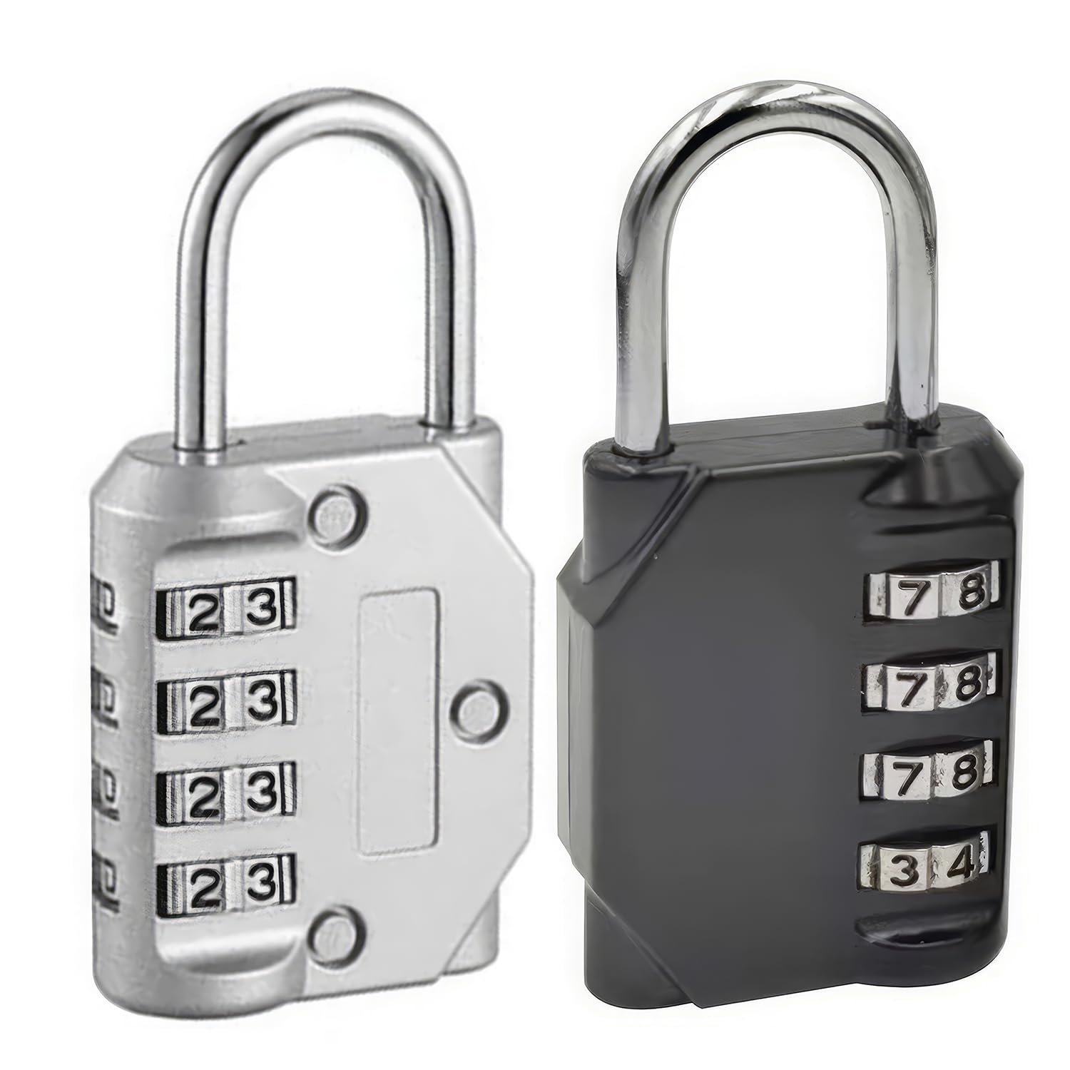 2 Digital Combination Padlocks, Resettable Code Locks for School, Gym, and Sports Lockers, Weatherproof Design for Fences, Tool Boxes, and Gates, Durable and Secure