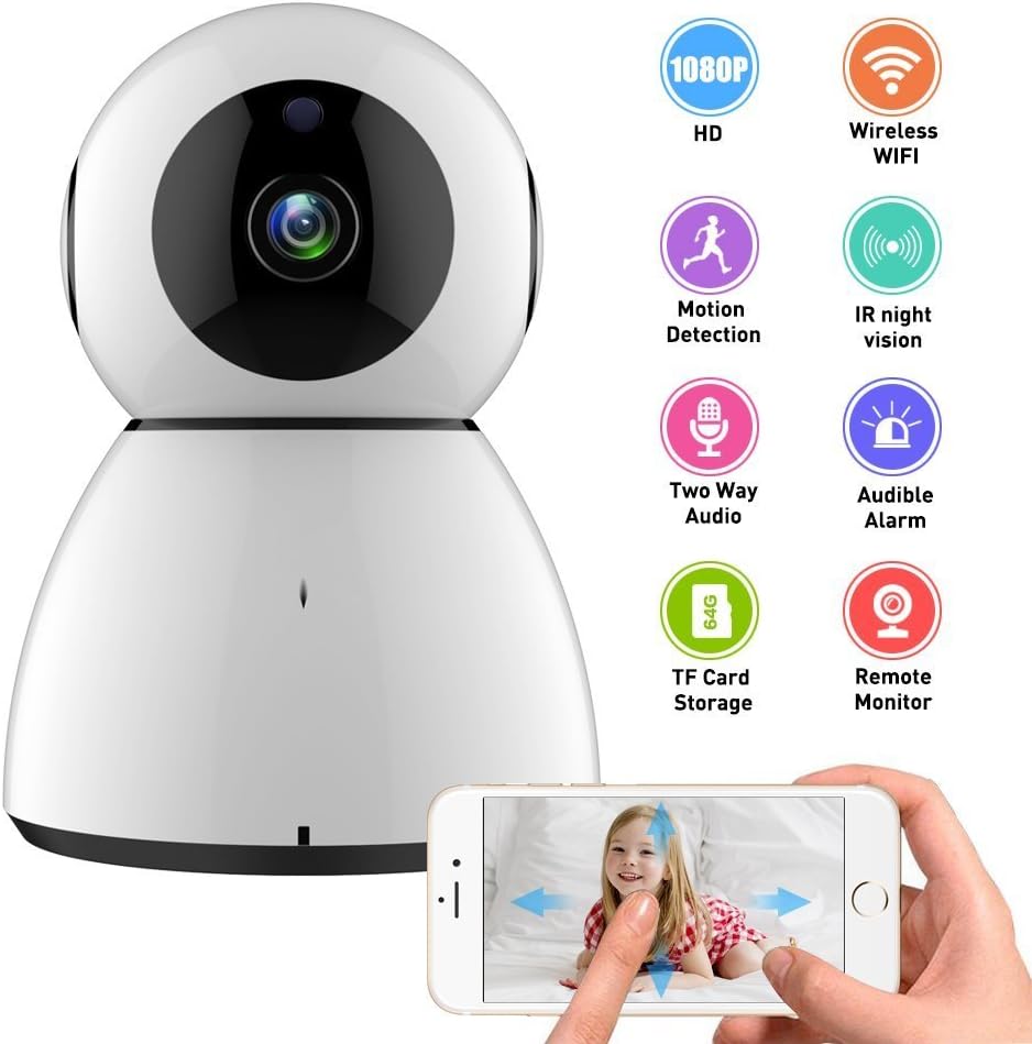 WiFi IP Camera,COOFO 1080P HD Wireless Security Camera Support Cloud Storage Baby Monitor Home Surveillance Camera with Motion Sounds Detection,2 Way Audio,Night Vision