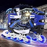 Aceshin Adjustable Inline Skates for Kids, Safe and Durable, Illuminating Roller Blades for Boys and Girls