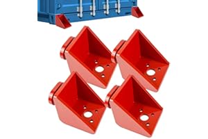 TAIDNGUSA 4 PCS Alloy Steel Shipping Container Anchors, Container Twist Locks - Heavy Duty Full Bevel Side Anchors for Shipping Containers, Secure Tie Downs for 20ft & 40ft Units (Red)