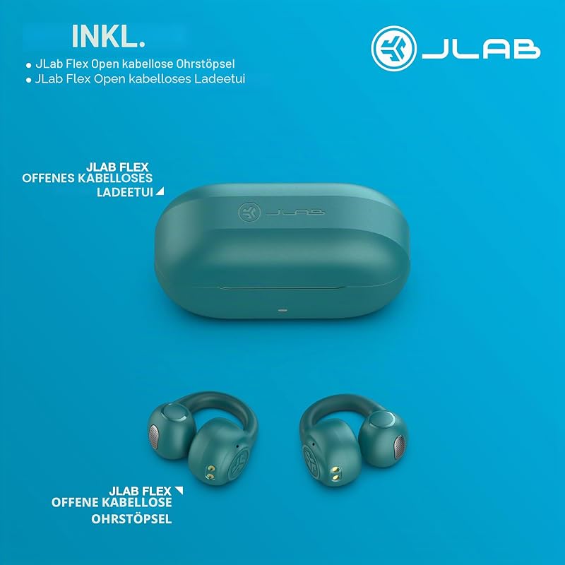 Flex Open Ear Kopfhörer - Bluetooth Headphones Multipoint, Blaugrün