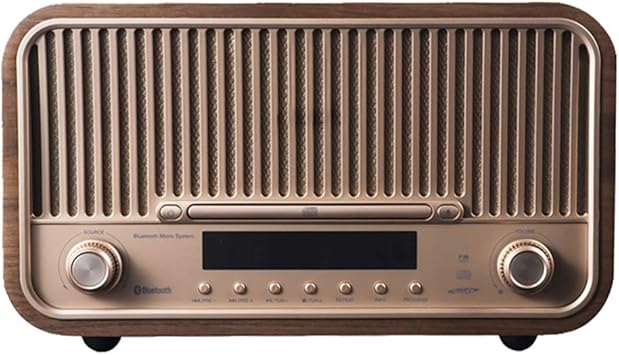 Mikelotus Radio Retro Radio Fm Hifi En Bois Lecteur Cd Bluetooth Haut Parleur Combine Sans Fil De Bureau Reglage De L Alarme De Sommeil 4 0 Bluetooth Haute Vitesse Amazon Fr High Tech