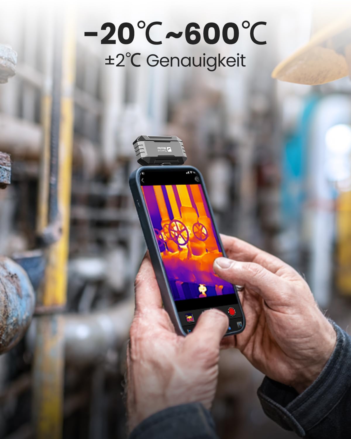 Thermal Master P1 Wärmebildkamera für iPhone 15/16 und Android Infrarotkamera mit Super IR Auflösung 320x240, Wärmebildkameras ±2℃ Genauigkeit Haus-Inspektion 15x Zoom, Grau 4