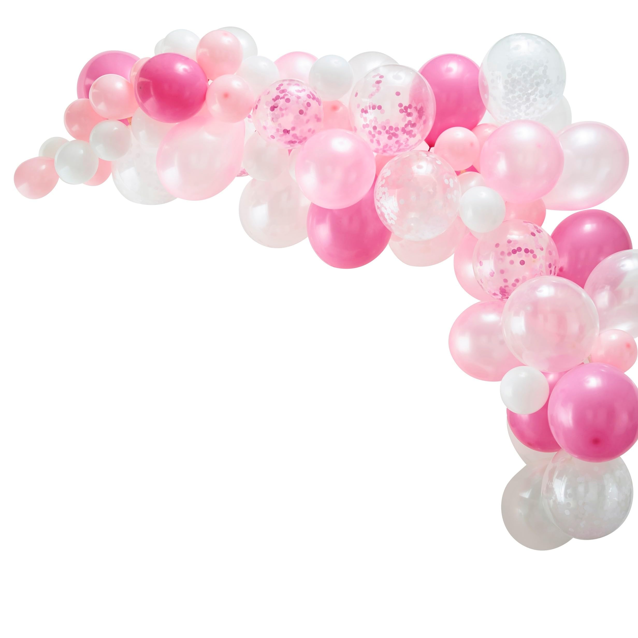 Ginger Ray Pink Balloon Arch with Confetti Balloons Party Decorations - 70 Balloons in assorted sizes - Balloon Arches …