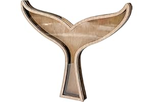 Wooden Seashells Display Case with Acrylic Window, Sea Shell Holders, Memory Keepsakes Box, Coastal Homes Room Decors Wooden 