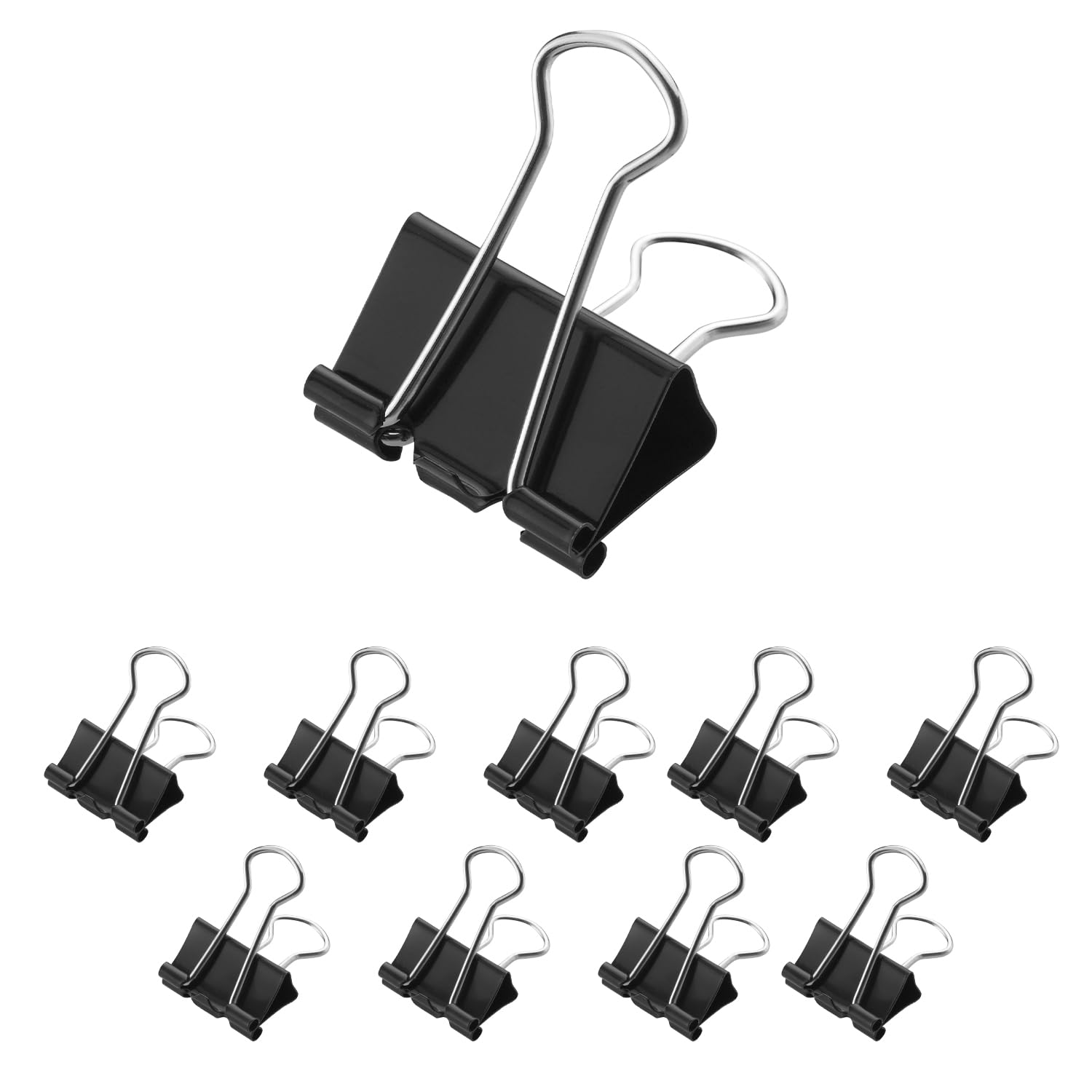 Westcott Foldback Clip 25 mm Black 12 Pieces | Metal Document Clips | Sturdy and Reusable | 25 mm Office and Household Use | E-10702 00