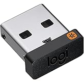 Logitech USB Unifying Receiver 2.4 GHz Wireless Technology - Black | USB plug, works with all Unifying compatible devices like wireless mouse and keyboard, PC, Mac, Laptop