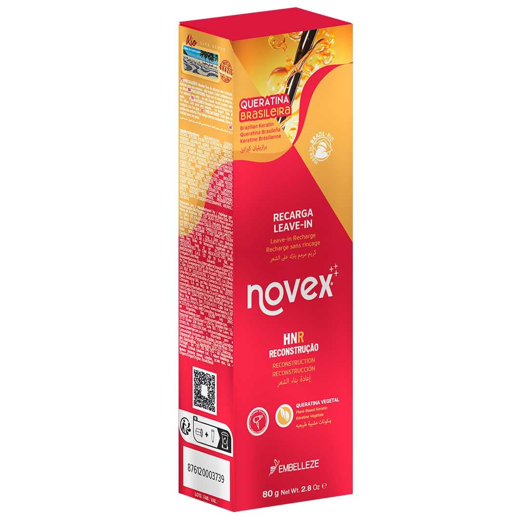 Novex Keratin Recharge Hair Mask with Blant-Based Keratin for Softer and Shiner Looking Hair, Rinse-Out or Leave In Hair Mask Depending on Type of Hair, Suitable for Dry and Oily Hair 80 g