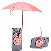 AXEFUN Phone Sun Shade Umbrella, Magnetic MagSafe Compatible Phone Umbrella with Adjustable Height &amp; 360&deg; Flexible Arm, UPF50+ UV Protection, Foldable Anti-Glare Cover for Beach Outdoor Travel, Fits All Phones