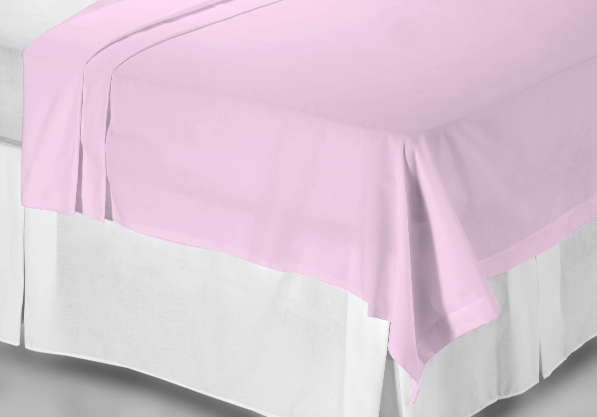 Mary Case - 100% Cotton Ranforce Flat Sheet - Made in Turkey - Queen size - 1 piece, Pink
