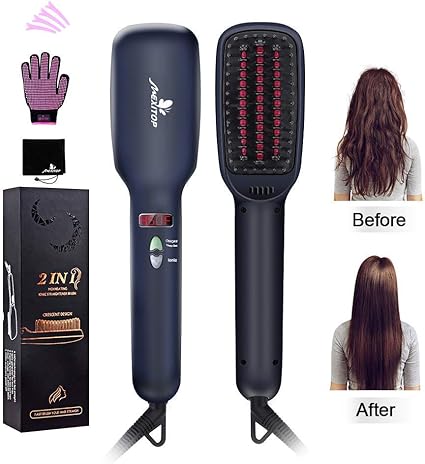 Amazon Mexitopストレートブラシ ヘアアイロン ダブルマイナスイオン