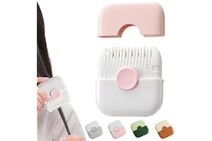 DAZANJA 2 in 1 Dual-Side Split Ends Hair Trimmer, Multifunctional Mini Manual Comb for Women, Bangs Trimmer With Replaceable & Adjustable Blade (Pink)