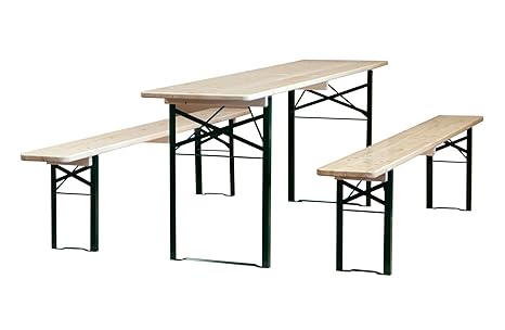 SCF GmbH Bierzeltgarnitur 220 x 70 cm deutsche Brauereiqualität, farblos UV-lasiert, lebensmittelecht