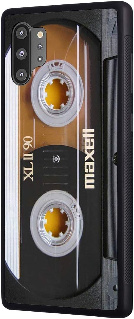 Galaxy Note 10 Plus/Note 10 Plus 5G Case, BWOOLL Slim Anti-Scratch Rubber Protective Cover for Samsung Galaxy Note 10 Plus (2019) - Vintage 90s Music Cassette