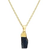 NJCRAFT Raw Electroplated Necklace -Gold Plated 18 inch Chain (2 In extender) | Natural Electro Plated Rough Pendant, Hand-made Boho Minimalist Healing Crystal Jewelry for Women, Gift