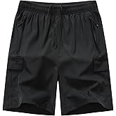 MOHEM Mens Hiking Cargo Shorts Lightweight Quick Dry Athletic Running Workout Shorts with Zip Pockets