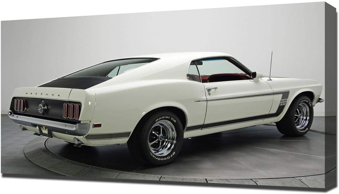 Lilarama Compatible 1969 Mustang Boss 302 V8 - Canvas Art Print - Wall Art - Canvas Wrap