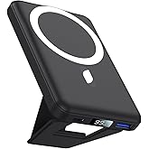 AOGUERBE for Magsafe Power Bank, 10000mAh Foldable Magnetic Battery Pack with LED Display, 3 in 1 Wireless Portable Charger with 22.5W Fast Charging for iPhone 17/16/15/14/13/12 Pro/Pro Max/Plus/Mini