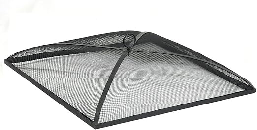 Sunnydaze Fire Pit Spark Screen Cover Outdoor Heavy Duty Steel
