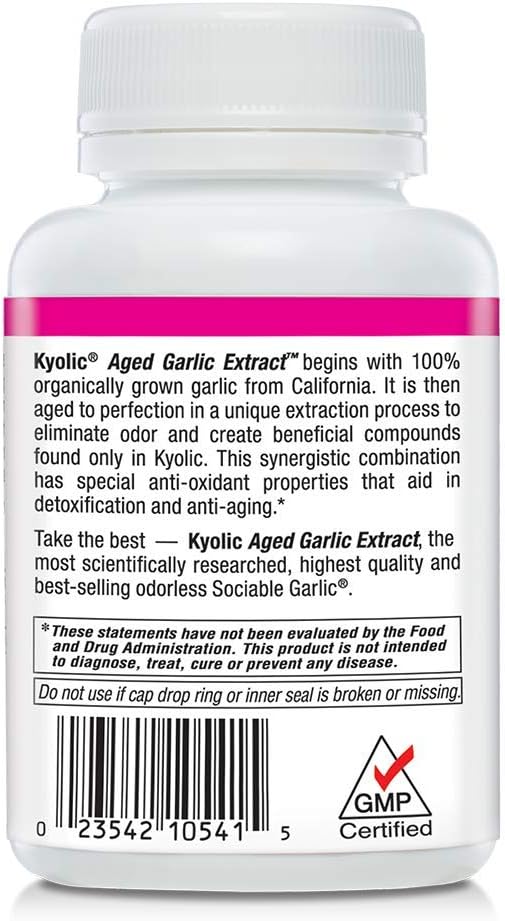 Kyolic Formula 105 Aged Garlic Extract Detox and Anti-Aging (100-Capsules): Health & Personal Care