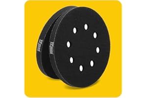 TPMAX 2 Pack 5 Inch 8 Holes Soft Density Interface Pads 5" Hook and Loop Sponge Cushion Buffering Backing Pads