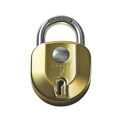 Godrej Navtal NXT Padlock (Brass) - 4 Keys