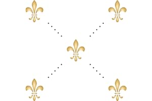 USNYABNI Fleur de Lis Stencil, 4.5 x 4.5 inch (S) - Allover Wallpaper Vintage French Fleur de LYS Wall Stencils for Painting Template