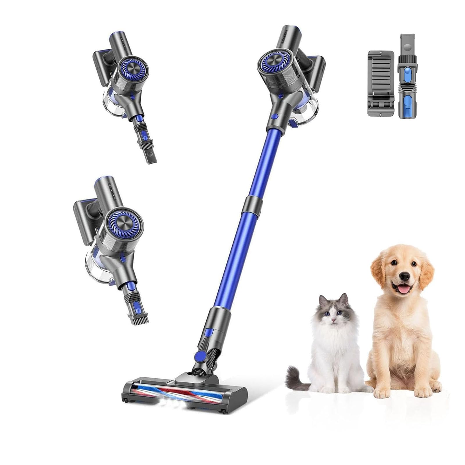 Photo 1 of Cordless Vacuum Cleaner,Vacuum Cleaners for Home with Super Suction,Lightweight Stick Vacuum with 35 Mins Runtime,Rechargeable Cordless Vacuum for Carpet, Tile, Pet Hair, Hardwood Floors(Deep Blue)