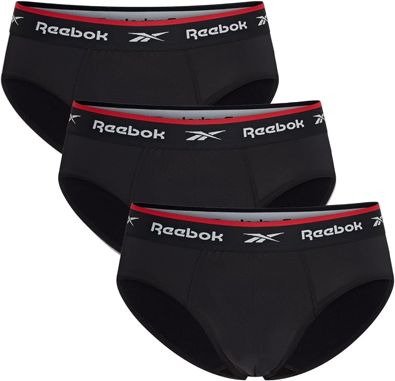 Wiggins Mens Briefs | Pack of 3 Sports Briefs, Breathable & Stretchable Underwear for Men | Underwear Multipack, Black, L