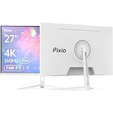 Pixio PX27U Wave White 27 inch 160Hz Refresh Rate 4K 3840x2160p Resolution Fast IPS Panel 1ms GTG Response Time Black Tilt Adjustable Gaming Monitor with Adaptive Sync
