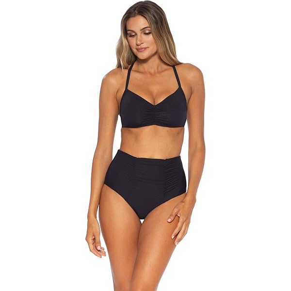 Lauren Ralph Lauren Beach Club Solid Ruffle Underwire Bra Top