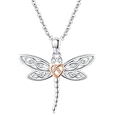 MEDWISE Celtic Dragonfly Necklace for Women 925 Sterling Silver Celtic Pendant Animal Necklace Dragonfly Jewelry Gifts for Women Mom Christmas Gifts
